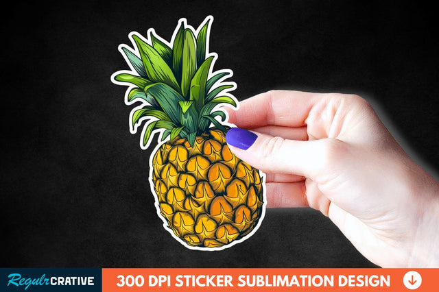 Summer Pineapple Sticker Clipart Sublimation Regulrcrative 