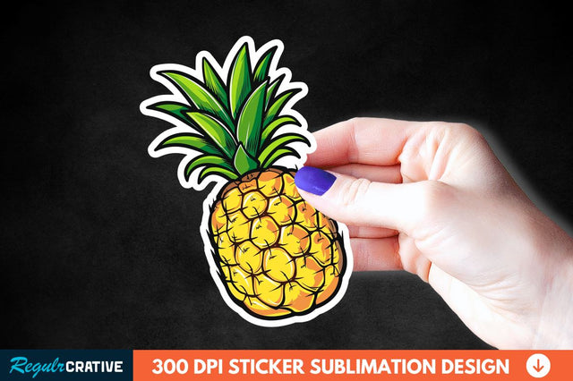Summer Pineapple Sticker Clipart Sublimation Regulrcrative 