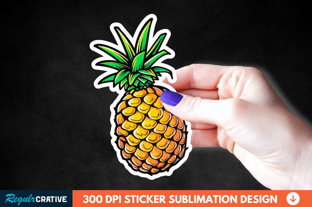 Summer Pineapple Sticker Clipart Sublimation Regulrcrative 