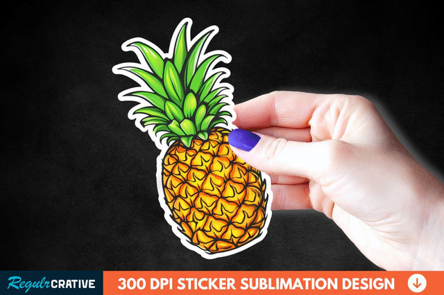 Summer Pineapple Sticker Clipart Sublimation Regulrcrative 