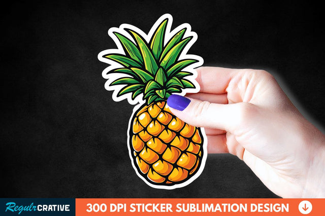 Summer Pineapple Sticker Clipart Sublimation Regulrcrative 