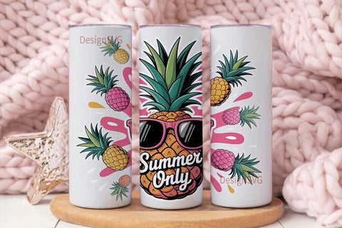 Summer Pineapple Vibes 20oz Tumbler Wrap Sublimation DesignSVG 