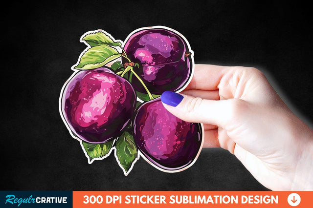 Summer Plums Sticker Clipart Sublimation Regulrcrative 