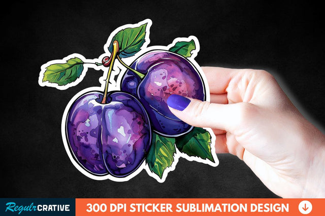Summer Plums Sticker Clipart Sublimation Regulrcrative 