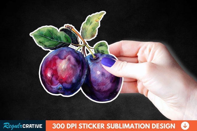 Summer Plums Sticker Clipart Sublimation Regulrcrative 