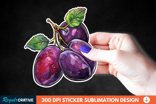 Summer Plums Sticker Clipart Sublimation Regulrcrative 