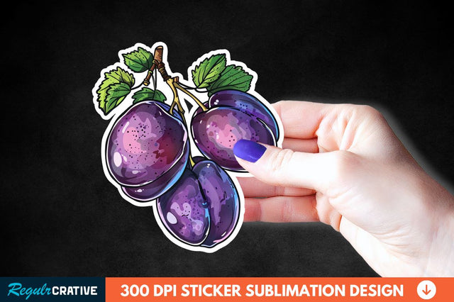 Summer Plums Sticker Clipart Sublimation Regulrcrative 