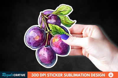 Summer Plums Sticker Clipart Sublimation Regulrcrative 