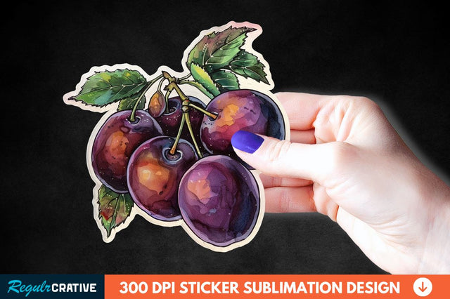 Summer Plums Sticker Clipart Sublimation Regulrcrative 