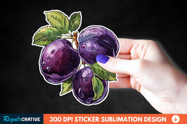 Summer Plums Sticker Clipart Sublimation Regulrcrative 