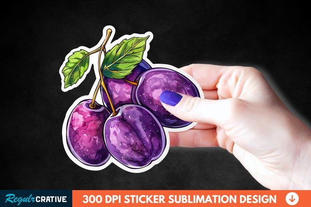 Summer Plums Sticker Clipart Sublimation Regulrcrative 