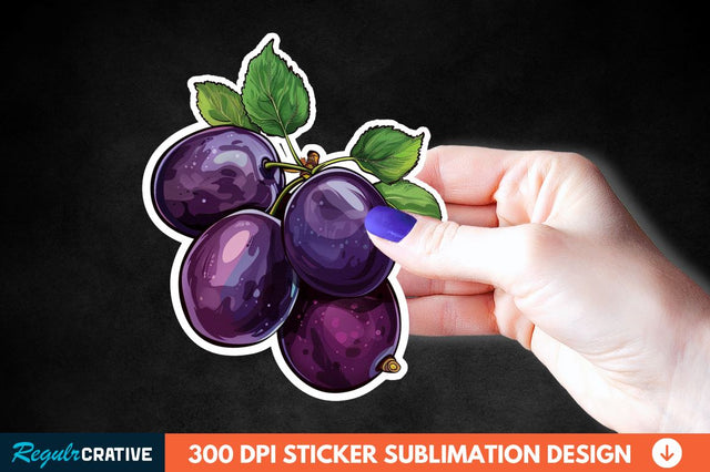 Summer Plums Sticker Clipart Sublimation Regulrcrative 