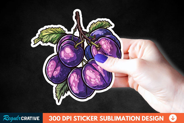 Summer Plums Sticker Clipart Sublimation Regulrcrative 