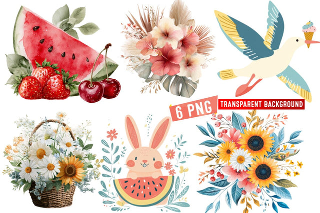 Summer png,Summer Clipart png,Whismcal Summer Spring Clipart Sublimation BlackCatsMedia 
