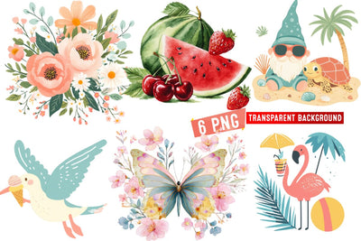 Summer png,Summer Clipart png,Whismcal Summer Spring Clipart Sublimation BlackCatsMedia 