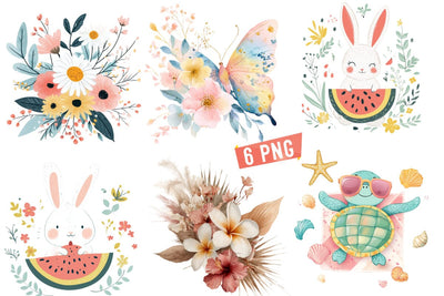 Summer png,Summer Clipart png,Whismcal Summer Spring Clipart Sublimation BlackCatsMedia 