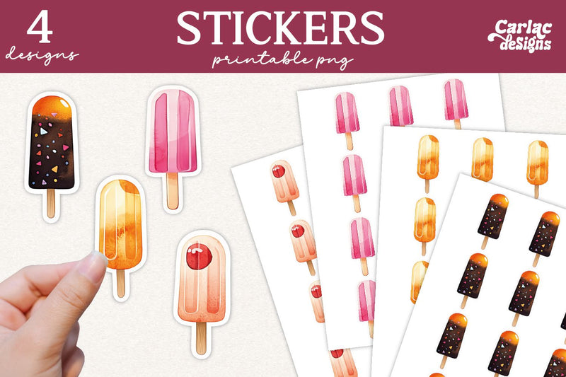 Summer Printable Stickers Sublimation Carla C Designs 