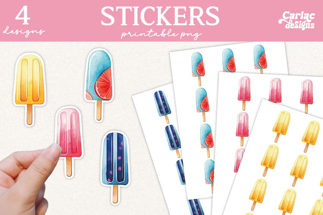 Summer Printable Stickers Sublimation Carla C Designs 