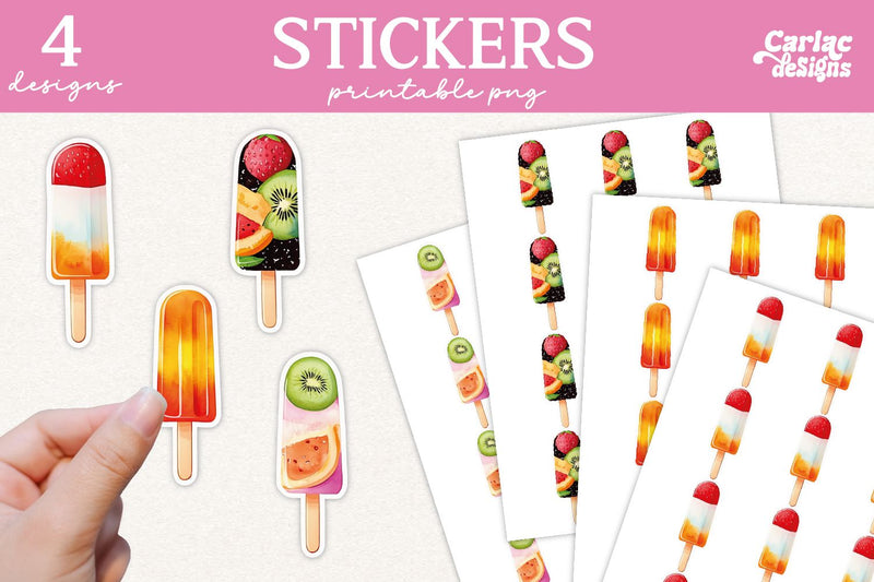 Summer Printable Stickers Sublimation Carla C Designs 