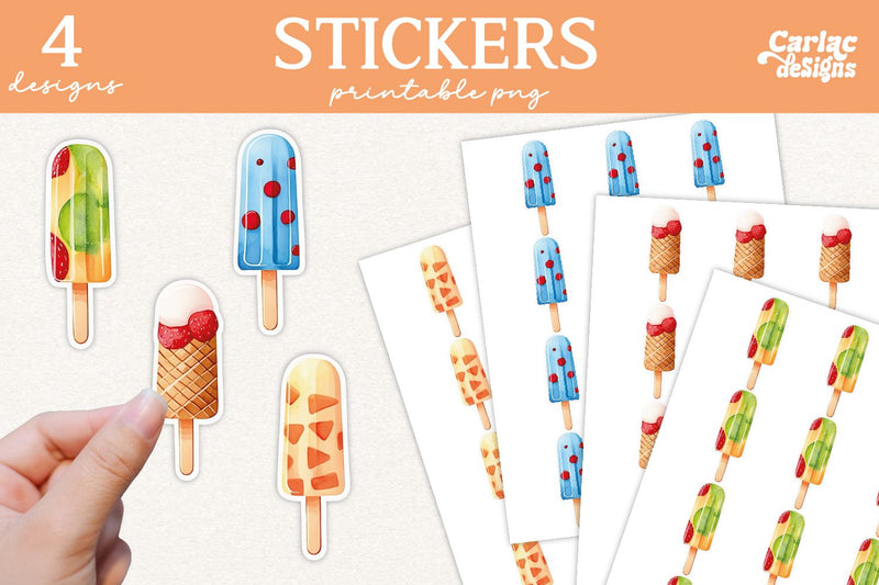 Summer Printable Stickers Sublimation Carla C Designs 