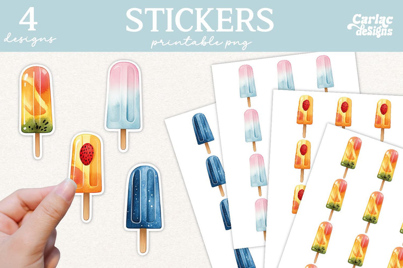 Summer Printable Stickers Sublimation Carla C Designs 