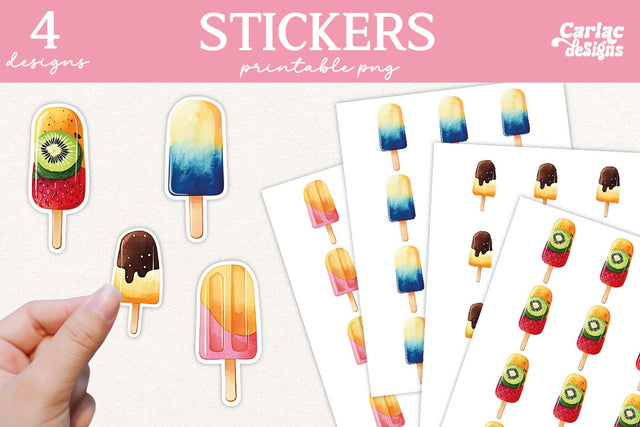 Summer Printable Stickers Sublimation Carla C Designs 