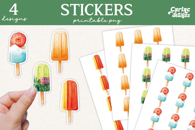 Summer Printable Stickers Sublimation Carla C Designs 