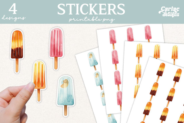 Summer Printable Stickers Sublimation Carla C Designs 