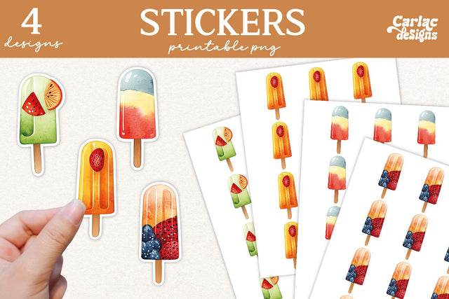 Summer Printable Stickers Sublimation Carla C Designs 