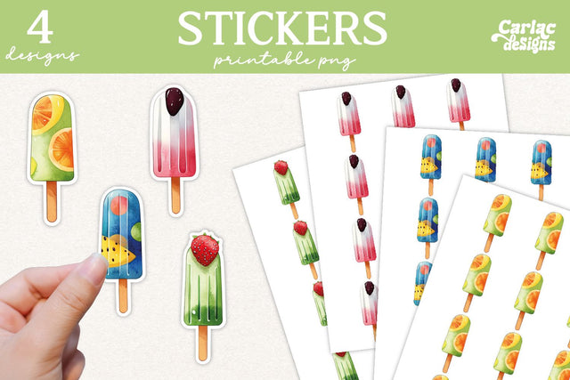 Summer Printable Stickers Sublimation Carla C Designs 
