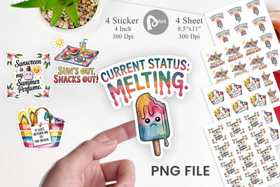 Summer Quote Stickers Sublimation artnoy 