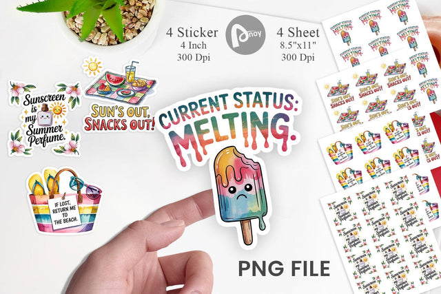 Summer Quote Stickers Sublimation artnoy 