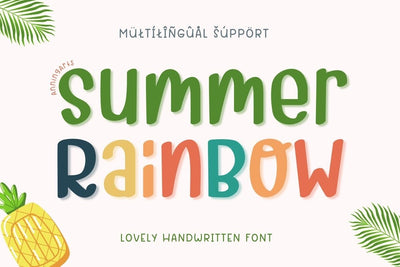 Summer Rainbow Font Font AnningArts Design 