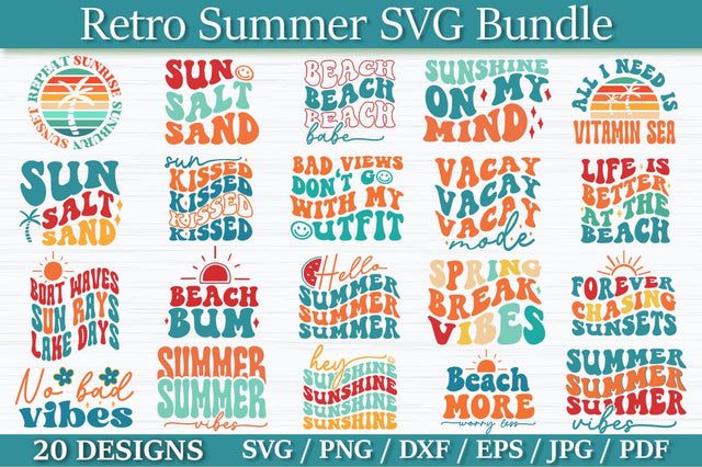 Summer Retro svg Bundle, Beach Svg, Summertime svg, Funny Beach Quotes Svg, Summer Cut Files, Summer Quotes Svg, Svg files for cricut, Silhouette SVG etcify 