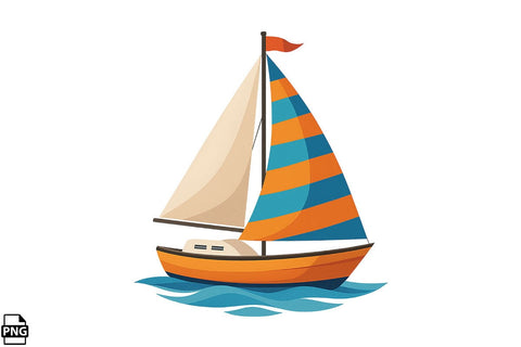 Summer Sailboat PNG Clipart Bundle Printable File Sublimation Creativedesigntee 