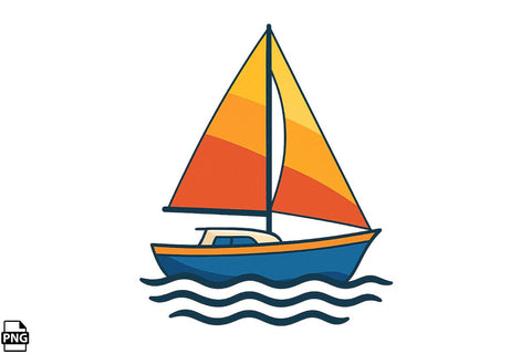 Summer Sailboat PNG Clipart Bundle Printable File Sublimation Creativedesigntee 