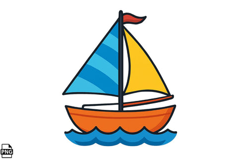 Summer Sailboat PNG Clipart Bundle Printable File Sublimation Creativedesigntee 