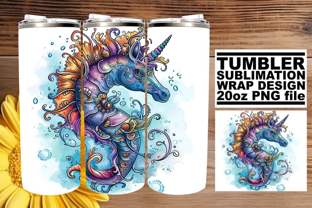 Summer Sands Tumbler Wrap, Sublimation Design, 20oz, Vibrant Ocean Life, Coastal Watercolor Sublimation afrosvg 