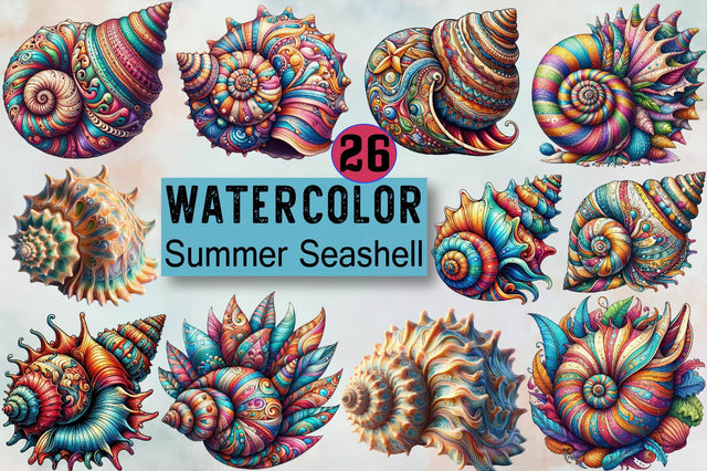 Summer Seashell Sublimation Clipart Bundle Sublimation SVGArt 