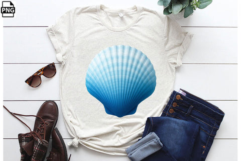 Summer Seashells PNG Clipart Bundle Printable File Sublimation Creativedesigntee 