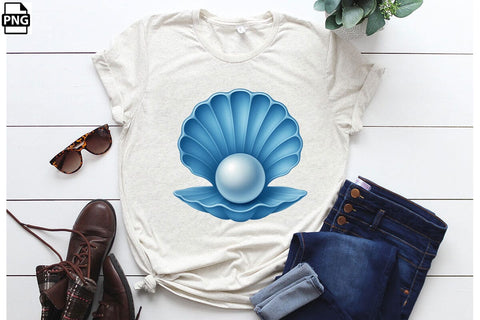 Summer Seashells PNG Clipart Bundle Printable File Sublimation Creativedesigntee 