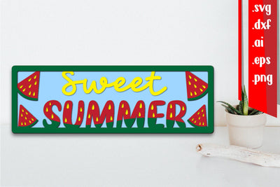Summer Sign Laser Cut - Summer Framed Sign SVG zafrans studio 