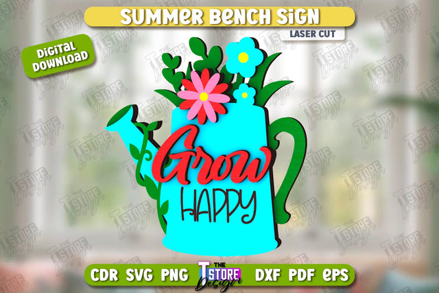 Summer Sign Laser Cut | Summer Vibe | Summer Elements | CNC File SVG The T Store Design 