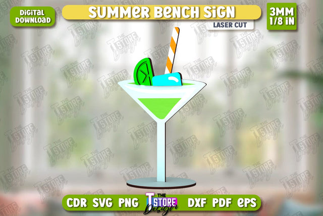 Summer Sign Laser Cut | Summer Vibe | Summer Elements | CNC File SVG The T Store Design 