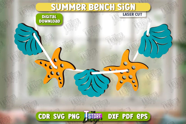 Summer Sign Laser Cut | Summer Vibe | Summer Elements | CNC File SVG The T Store Design 