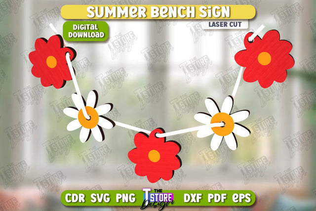 Summer Sign Laser Cut | Summer Vibe | Summer Elements | CNC File SVG The T Store Design 
