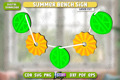Summer Sign Laser Cut | Summer Vibe | Summer Elements | CNC File SVG The T Store Design 