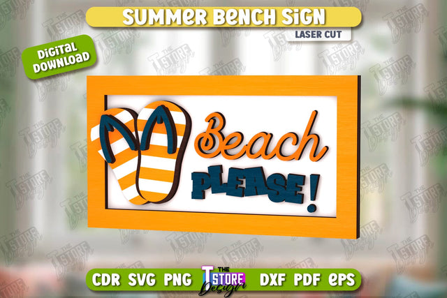 Summer Sign Laser Cut | Summer Vibe | Summer Elements | CNC File SVG The T Store Design 