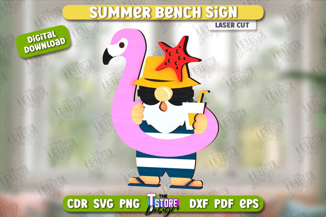 Summer Sign Laser Cut | Summer Vibe | Summer Elements | CNC File SVG The T Store Design 