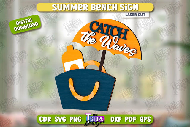 Summer Sign Laser Cut | Summer Vibe | Summer Elements | CNC File SVG The T Store Design 